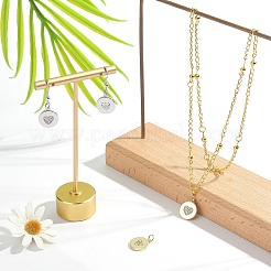 4шт 2 цвета экологически чистые латунные подвески из кубического циркония с микропаве&nbsp;ZIRC-BC0001-04