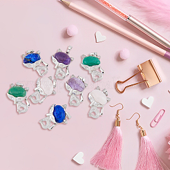 8 шт. 4 стиля подвески из натуральных драгоценных камней&nbsp;G-DC0001-18