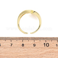 Кольца-манжеты из латуни с прозрачным кубическим цирконием в одну линию для женщин RJEW-U047-33G