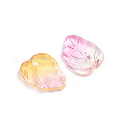 Осенняя тема двухцветные прозрачные стеклянные подвески GLAA-H016-15K