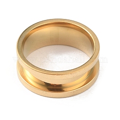 Кольцо для пальца из нержавеющей стали 201 с рифлением&nbsp;RJEW-WH0004-32A-G