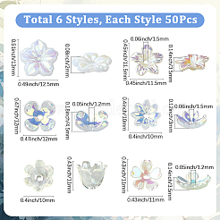 300 шт. 6 стиля АБС-пластиковые колпачки для бусин с имитацией жемчуга и акрила&nbsp;OACR-SC0002-35