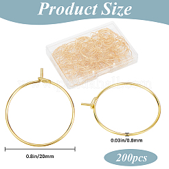 200 шт. латунные кольца для бокалов вина KK-SP0001-31A-G
