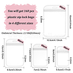 160 шт. 4 вида прозрачных пластиковых пакетов с застежкой-молнией OPP-BC0001-12