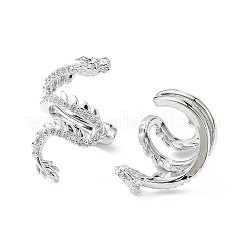 Серьги-каффы из латуни с микропаве и кубическим цирконием EJEW-C086-16P