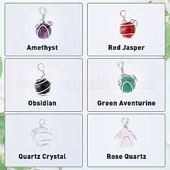 6 шт. 6 стиля подвески из натуральных драгоценных камней&nbsp;G-DC0001-17