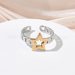 Открытые кольца манжеты из нержавеющей стали 304 RJEW-Z121-02GP-06