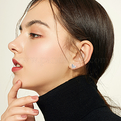 2 пара 999 изящных серебряных сережек-гвоздиков&nbsp;STER-BBC0007-55