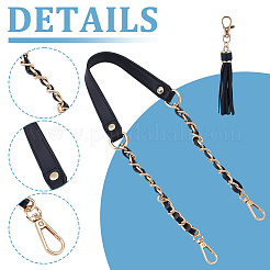 1 шт. цепочки для сумок из черной искусственной кожи&nbsp;PURS-DR0001-03