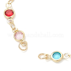 Изготовление браслетов из плоских цепей с круглыми звеньями из латуни и стекла AJEW-JB01389