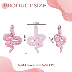 3 шт. 3-х цветная нашивка из полиэстера с вышивкой в виде змеи&nbsp;PATC-GA0001-88