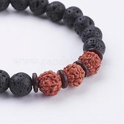 Стрейч-браслеты из вулканического камня BJEW-P162-01B