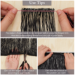 10 ярд полиэфирной кружевной ленты с кисточками OCOR-WH0045-23B-02