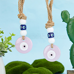 3шт ручной работы лэмпворк подвески сглаза украшения HJEW-DC0001-11