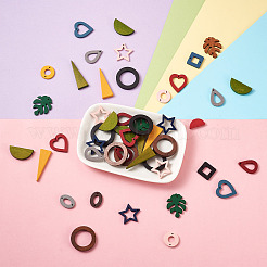 120 шт. 20 подвески из окрашенного дерева/звенья/кабошоны/бусины&nbsp;WOOD-BT0001-05