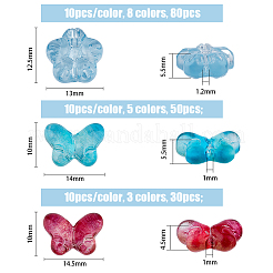 160 шт. 16 вида прозрачных стеклянных бусин для выпечки&nbsp;GLAA-FH0001-58