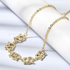 Подвеска-узел из латуни с микропаве и прозрачными кубическими циркониями.&nbsp;NJEW-B157-08G-01