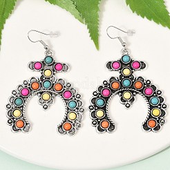 Серьги-подвески из искусственного сплава бирюзы для женщин&nbsp;LS-EJEW-U053-10AS-01