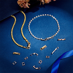 24 шт. 6 стиля латунных раскладывающихся застежек FIND-PH0021-50