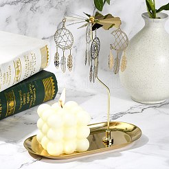 201 вращающийся карусельный подсвечник для чайной свечи из нержавеющей стали&nbsp;DJEW-CJC0002-01