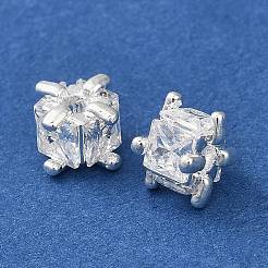 Латунные микро проложить кубического циркония бусы&nbsp;KK-B142-03S-01