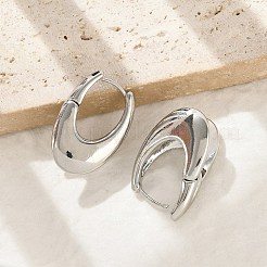 Латунь обруч серьги для женщин&nbsp;LS-EJEW-U041-04P