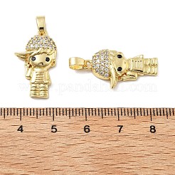 Мальчик латунь микро проложить Цирконом подвески&nbsp;KK-M325-15A-G