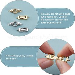 8 комплект 2-х стилевых латунных раскладывающихся застежек KK-FH0002-20