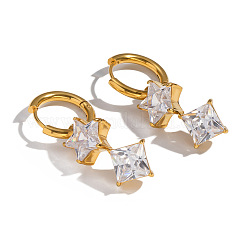 Звезда из нержавеющей стали 304 с квадратными серьгами-кольцами&nbsp;SZ9401