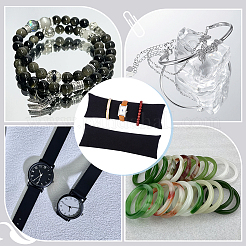 Длинная подушка из льняной ткани для демонстрации браслетов&nbsp;AJEW-WH0007-56