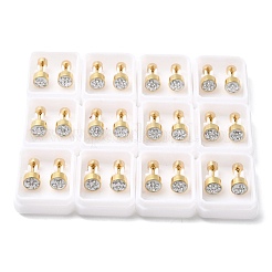 Плоские круглые серьги-гвоздики из нержавеющей стали 304 EJEW-F396-03G-01