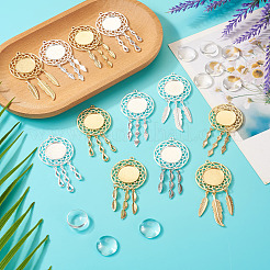 Наборы для изготовления подвесок из сплава с перьями в виде купола&nbsp;DIY-TA0011-22