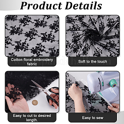 Хлопчатобумажная ткань с цветочной вышивкой AJEW-WH0314-729B