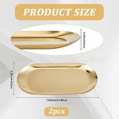 2 шт. овальная пластина для демонстрации ювелирных изделий из нержавеющей стали 430 STAS-CN0001-70G