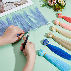 7 шт. 7 цвета пластиковый длинный прямой парик для куклы&nbsp;DOLL-ME0001-06B