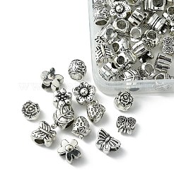 60шт 10 стиля европейские бусины из сплава в тибетском стиле TIBEB-FS0001-06