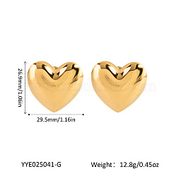 Серьги-гвоздики в форме сердца из нержавеющей стали 304 ME6612-1