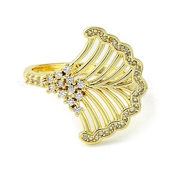 Открытые манжеты из латуни с микропаве кубический цирконий&nbsp;RJEW-K256-38G