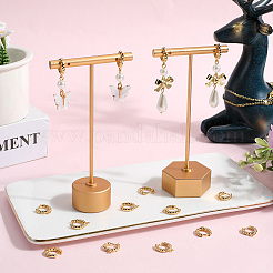 24 шт. латунная фурнитура для сережек-колец с застежкой-защелкой&nbsp;FIND-SC0012-47