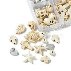 Синтетические бирюзовые бусины DIY-FS0005-92