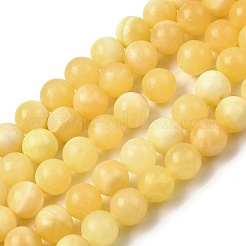 Нити бусин из натурального желтого нефрита G-A274-A01-8mm