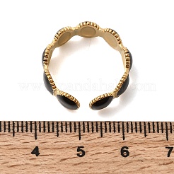 Овальные открытые манжеты из нержавеющей стали 304 для женщин&nbsp;RJEW-A091-12G