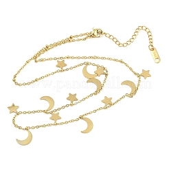 Нагрудные ожерелья из нержавеющей стали 304 для женщин&nbsp;NJEW-A065-01B-G