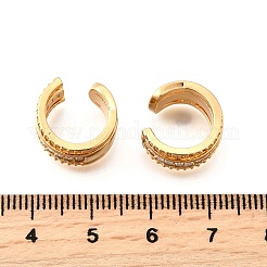 Латунные серьги-манжеты из прозрачного кубического циркония&nbsp;EJEW-F370-15G