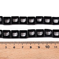 Нити бусин из натурального черного агата&nbsp;G-N342-102C