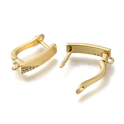 Покрытие стойки латунь микропаве фианит серьги обручи EJEW-H143-10G