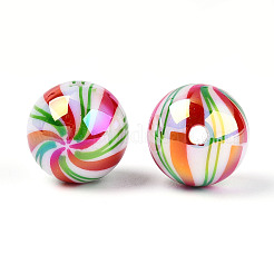 Печатные непрозрачные акриловые бусины MACR-T048-05D