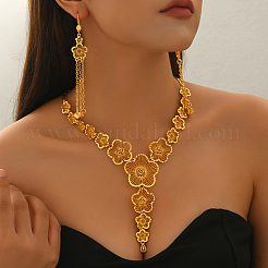 Комплекты из серег и ожерелий из сплава с полыми цветами для женщин&nbsp;DB1461