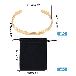 1шт. браслет-манжета из нержавеющей стали для женщин BJEW-UN0001-41G