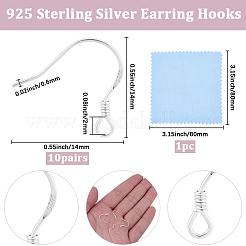10 пара 925 крючка для сережек из стерлингового серебра&nbsp;STER-BBC0008-93S